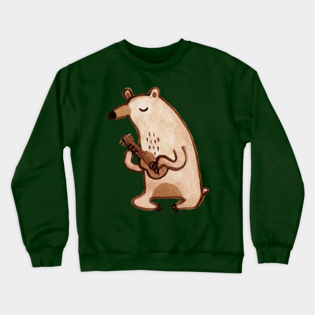 Ukulele Bear Crewneck Sweatshirt by Sophie Corrigan